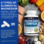 Magnesium Complex Supplement 8 Elemental 1000mg - 90 Capsules