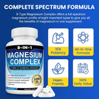 Magnesium Complex Supplement 8 Elemental 1000mg - 90 Capsules